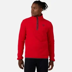 Rossignol Sous-vêtements Techniques Et Midlayers|Sous-vêtements Techniques Et Midlayers<Haut en polaire &agrave; demi-zip homme Strawpile Sports Red