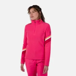 Rossignol Sous-vêtements Techniques Et Midlayers|Sous-vêtements Techniques Et Midlayers<Haut en polaire &agrave; demi-zip femme Strawpile Tea Rose