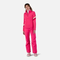 Rossignol Sous-vêtements Techniques Et Midlayers|Sous-vêtements Techniques Et Midlayers<Haut en polaire &agrave; demi-zip femme Strawpile Tea Rose