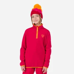 Rossignol Sous-vêtements Techniques Et Midlayers|Sous-vêtements Techniques Et Midlayers<Polaire &agrave; demi-zip enfant Strawpile Ruby Red