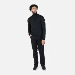 Rossignol Pulls Et Sweats<Pull en maille &agrave; demi-zip ray&eacute; homme Black