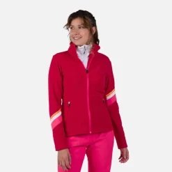 Rossignol Sous-vêtements Techniques Et Midlayers|Sous-vêtements Techniques Et Midlayers<Veste en polaire zipp&eacute;e femme Strawpile Ruby Red